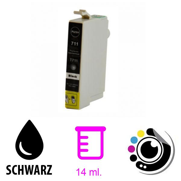 Tintenpatrone Kompatibel Epson T0711 BK Schwarz