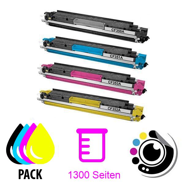 Kompatibler Toner Pack 4 x Toner HP CF350A / CF351A / CF352A / CF353A / 130A