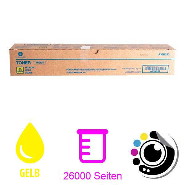 Original Toner Konica Minolta Bizhub C454 / C554 Gelb A33K252 / TN-512Y / TN512
