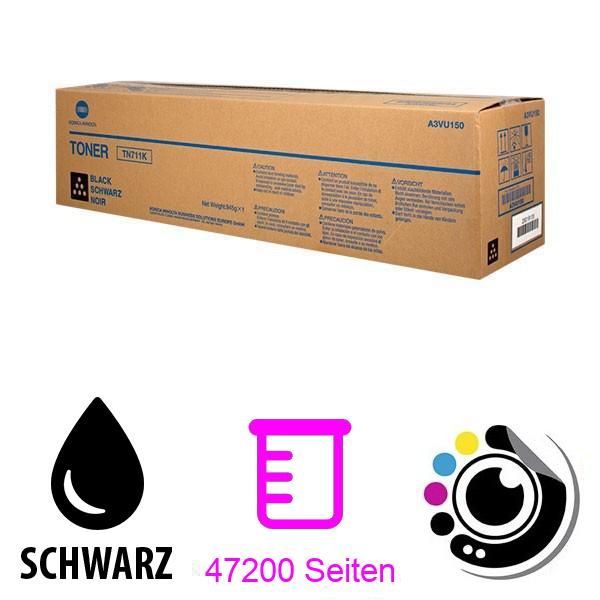 Original Toner Konica Minolta Bizhub C654 / C754 schwarz A3VU150 / TN-711K / TN711