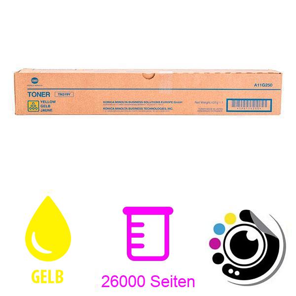 Original Toner Konica Minolta Bizhub C360 Gelb A11G250 / TN319Y / TN319