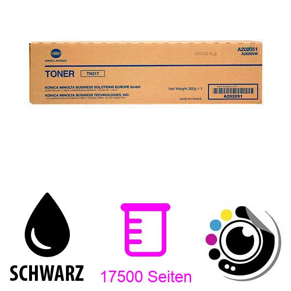 Original Toner Konica Minolta Bizhub 223 / Bizhub 283 Schwarz A202031 / A202051 / TN217 / TN-217