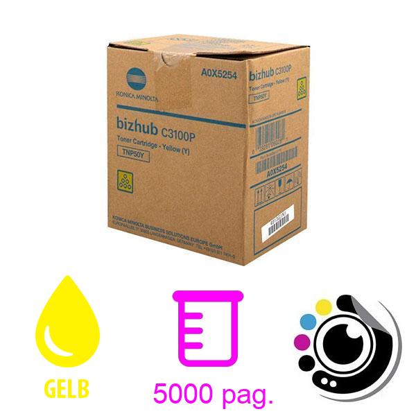 Original Toner Konica Minolta TNP50 Gelb A0X5254