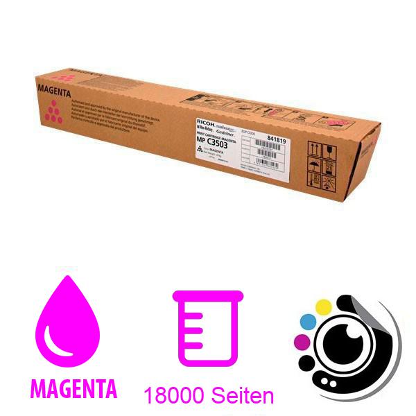 Original Toner Ricoh Aficio MP-C3003 / MP-C3503 / MP-C3004 / MP-C3504 / MP-C4504 / MP-C5504 / MP-C6004 - 841819 magenta