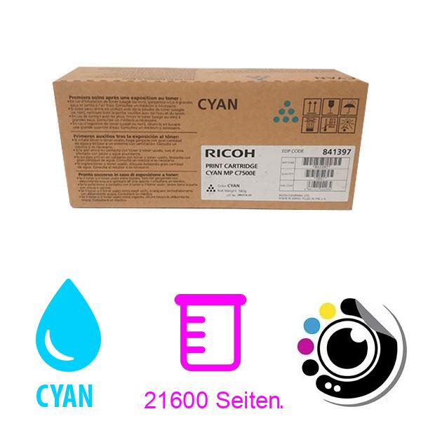 Original Toner Ricoh MPC6000 / MPC7500 cyan 841397