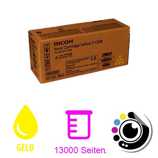 Original Toner Ricoh P-C600 Gelb 408317