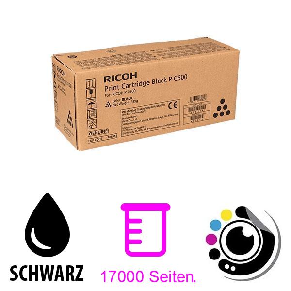 Original Toner Ricoh P-C600 Schwarz 408314